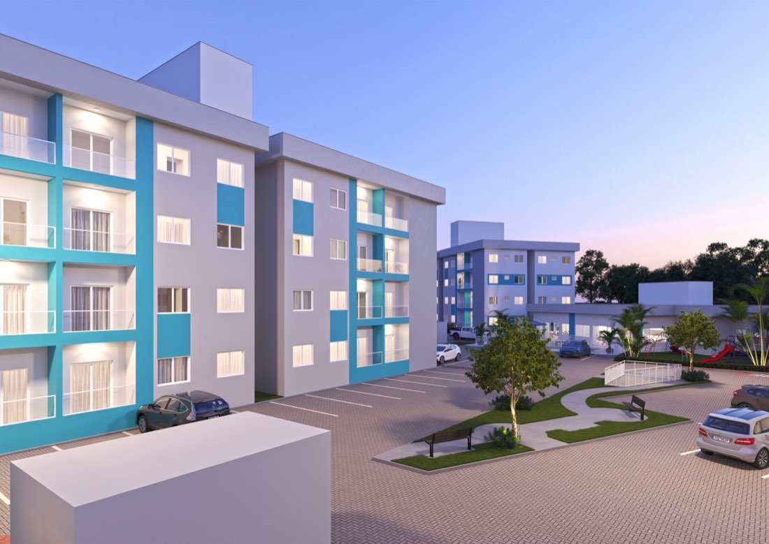 Residencial Atobá, blocos de apartamentos ao entardecer